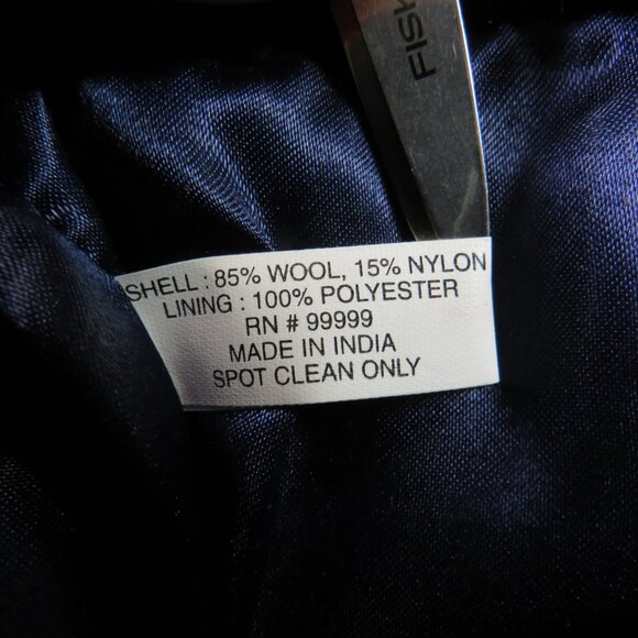 Navy 85% Wool Felt Snowflake Embroidered Stocking 20" Satin Lined - Picture 9 of 9